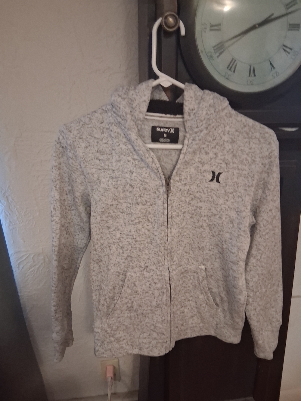 Hurley Heather Gray Full-Zip Hoodie with Hood